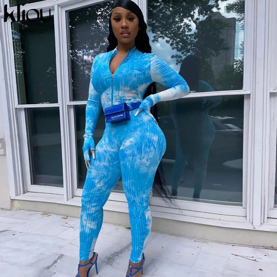 Kliou Tie Dry Ribbed Jumpsuit 2020 Women Autumn One Piece Gloves Sleeve Rompers High Waist Stretchy Skinny Female Sportswear Hot
Kliou Tie Dry Ribbed Jumpsuit 2020 Women Autumn One Piece Gloves Sleeve Rompers High Waist Stretchy Skinny Female Sportswear Hot
