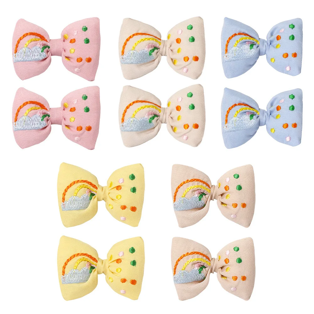 CN Embroidered Rainbow Bows Hair Clips Fashion Handmade Cute Princess Bangs Hairpins Children Headwear Christmas Decoration
CN Embroidered Rainbow Bows Hair Clips Fashion Handmade Cute Princess Bangs Hairpins Children Headwear Christmas Decoration