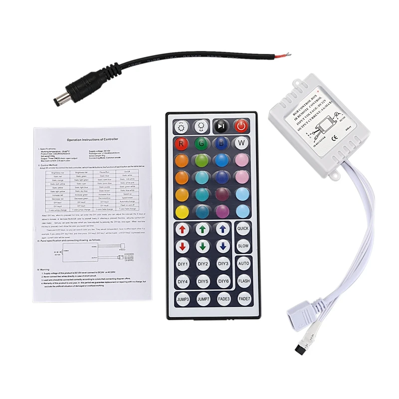 44 keys Wireless IR Remote control with receiver for 5050 3528 RGB SMD LED strip light 
44 keys Wireless IR Remote control with receiver for 5050 3528 RGB SMD LED strip light