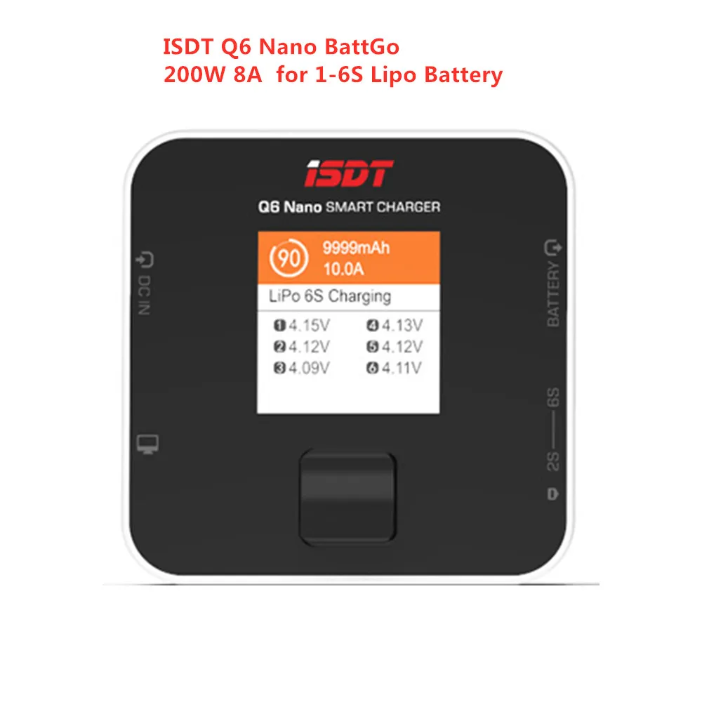 Новый ISDT Q6 Nano BattGo 200 Вт 8A цветной Карманный аккумулятор баланс зарядное