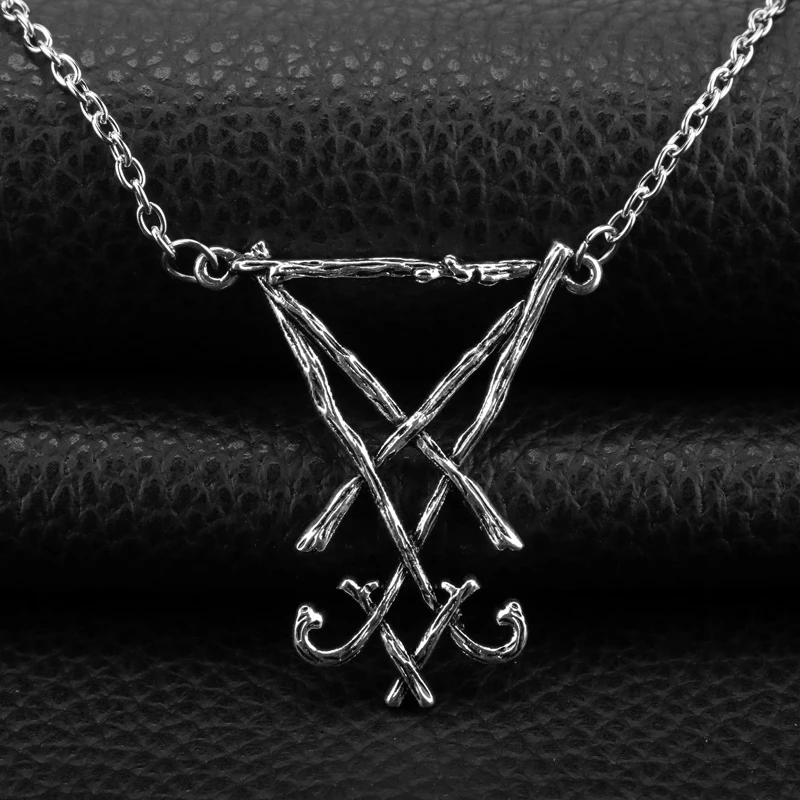 Satanic Jewelry Lucifer Geometric Baphomet Amulet Metal Necklace Goat Satan Wiccan Satanism Pendant Necklaces
Satanic Jewelry Lucifer Geometric Baphomet Amulet Metal Necklace Goat Satan Wiccan Satanism Pendant Necklaces