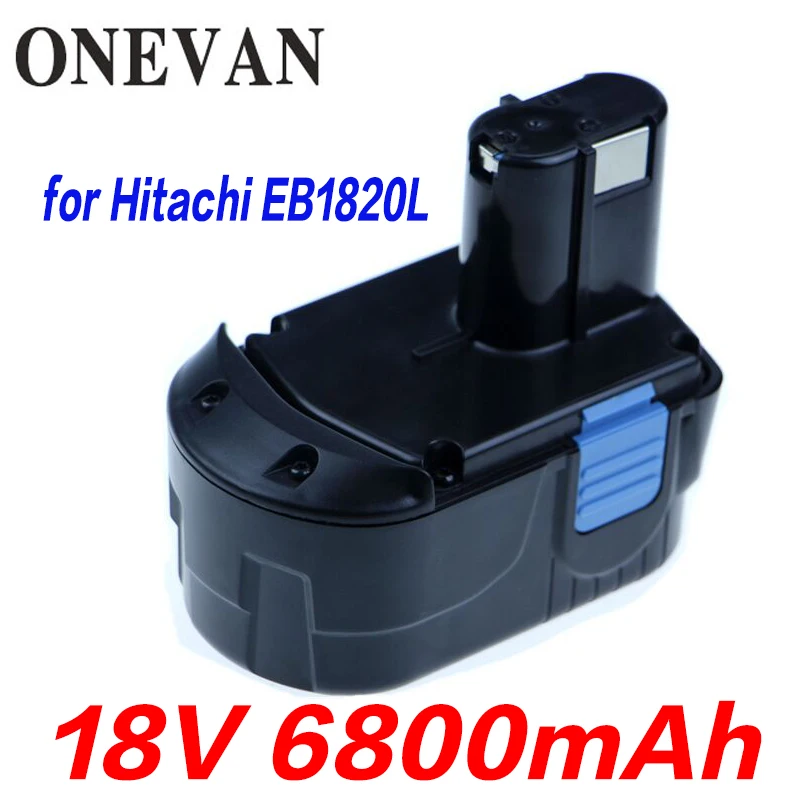 Перезаряжаемая батарея 18 в Ni-MH 6800 мАч для Hitachi шуруповерта: EB1820 EB1812 EB1830H EB1833X EB18B 322437