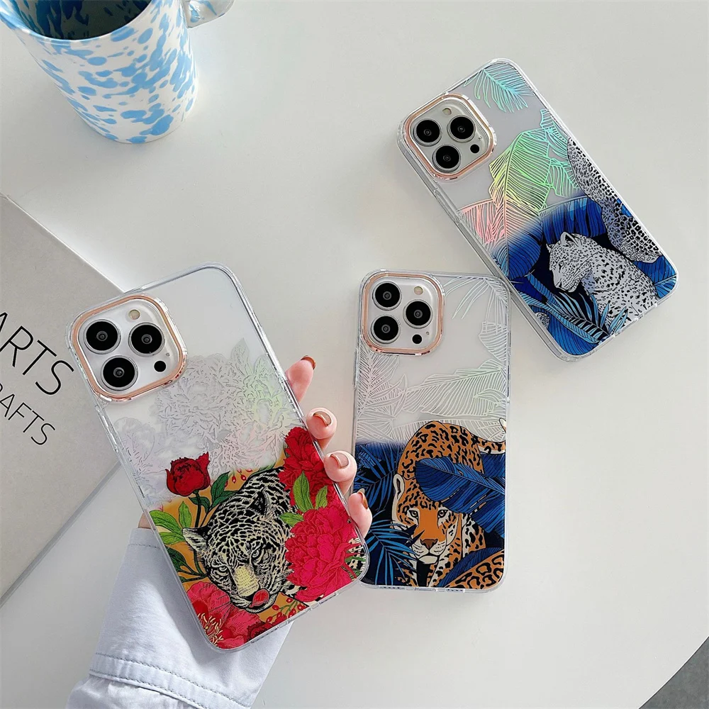 Laser Leopard Flower Transparent Phone Case For iPhone 13 12 11 PRO MAX Cartoon Soft Cover Cute Animal Cases For iphone 12 Coque
Laser Leopard Flower Transparent Phone Case For iPhone 13 12 11 PRO MAX Cartoon Soft Cover Cute Animal Cases For iphone 12 Coque