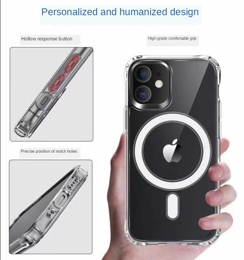 For iPhone 12 Pro Max MagSafe Case Clear Case Airbag Armor Transparent Protection Back Cover for iPhone 12 Pro 12mini phone case
For iPhone 12 Pro Max MagSafe Case Clear Case Airbag Armor Transparent Protection Back Cover for iPhone 12 Pro 12mini phone case