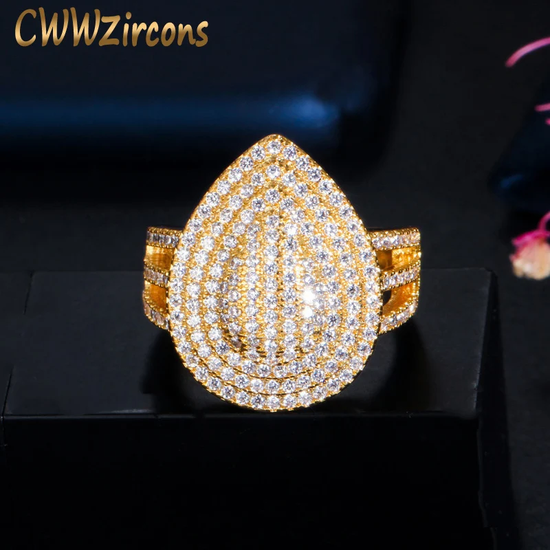CWWZircons Adjustable Big Pear Drop Micro Pave Cubic Zirconia Stone Indian Gold Color Wedding Party Rings Jewelry for Women R158
CWWZircons Adjustable Big Pear Drop Micro Pave Cubic Zirconia Stone Indian Gold Color Wedding Party Rings Jewelry for Women R158