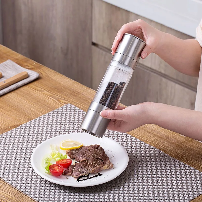 Ручной Нержавеющая сталь 2-в-1 соль и перец Миллер руки тонкого помола, с Керамика Core Кухня гаджет инструмент ZM916
Ручной Нержавеющая сталь 2-в-1 соль и перец Миллер руки тонкого помола, с Керамика Core Кухня гаджет инструмент ZM916
