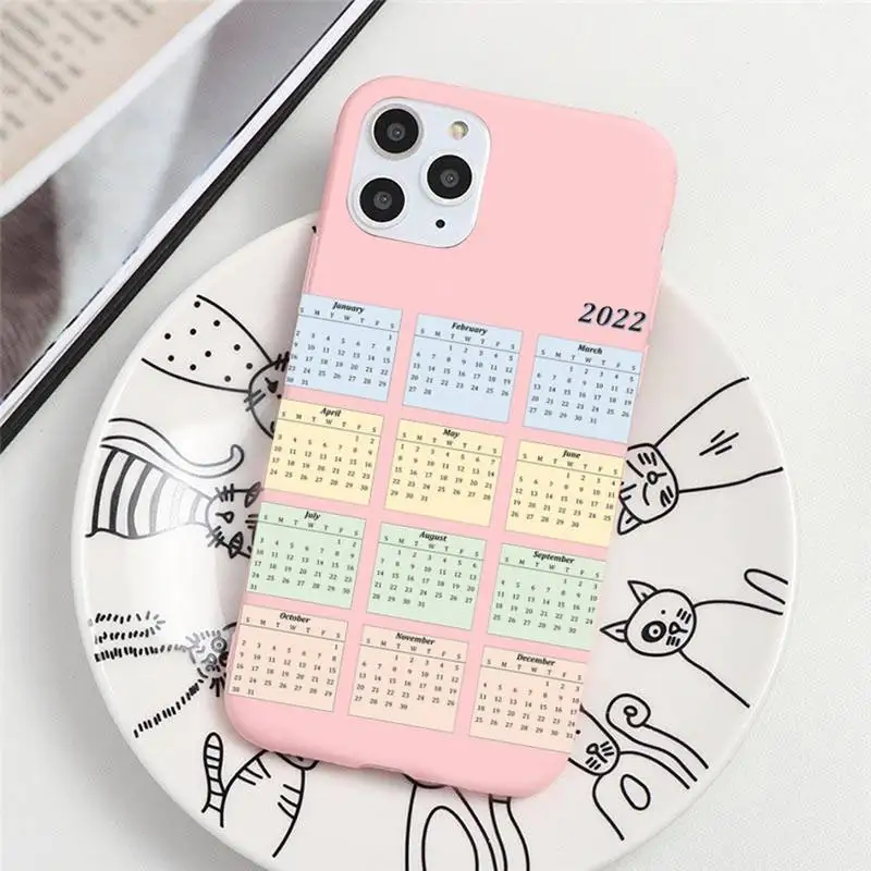 2022 calendar Phone Case Pink Green Purple Black Candy Color for iPhone 6 7 8 11 12 13 s mini pro X XS XR MAX Plus
2022 calendar Phone Case Pink Green Purple Black Candy Color for iPhone 6 7 8 11 12 13 s mini pro X XS XR MAX Plus