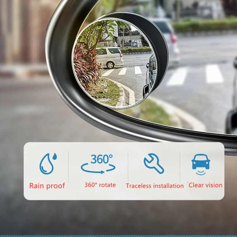 Автомобильное широкоугольное круглое выпуклое зеркало 360 дюйма, автомобильное боковое зеркало для слепых зон, широкое зеркало заднего вида... 
Автомобильное широкоугольное круглое выпуклое зеркало 360 дюйма, автомобильное боковое зеркало для слепых зон, широкое зеркало заднего вида...