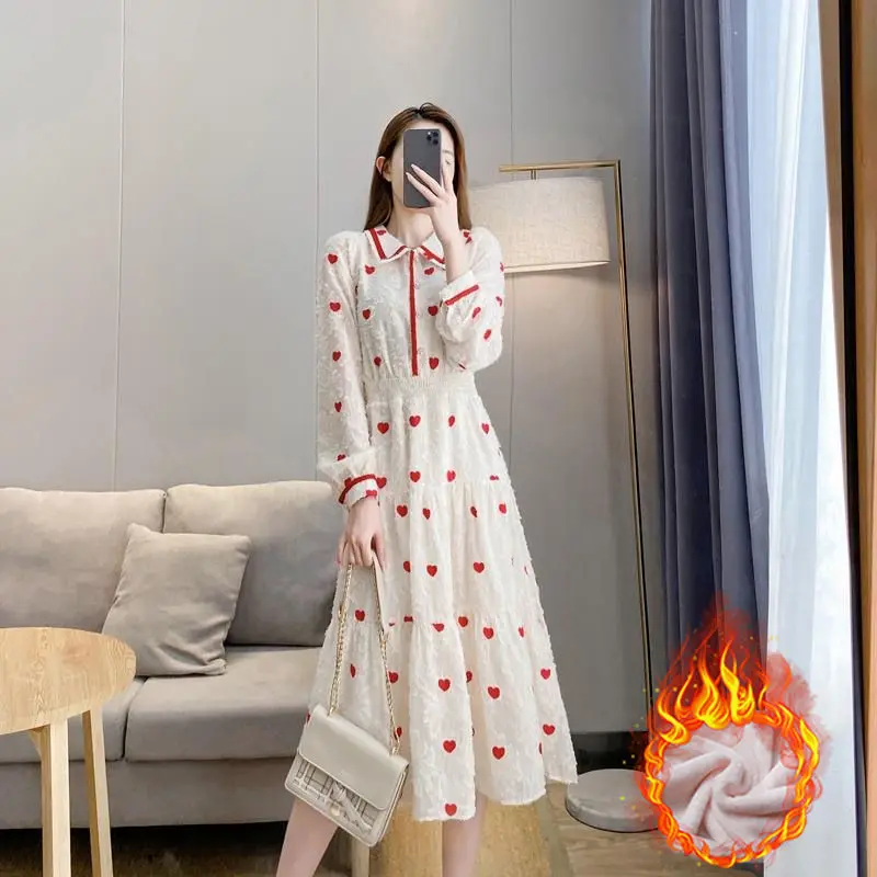 New Spring Sweet Vintage Dresses Women Elegant Evening Party Dress Female Turn Down Collar Long Sleeve Dress Korean Y852
New Spring Sweet Vintage Dresses Women Elegant Evening Party Dress Female Turn Down Collar Long Sleeve Dress Korean Y852