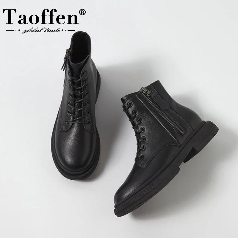 Taoffen/2021; Женские ботильоны из натуральной кожи; Короткие ботинки с круглым носком на молнии с перекрестными ремешками на квадратном каблуке;... 
Taoffen/2021; Женские ботильоны из натуральной кожи; Короткие ботинки с круглым носком на молнии с перекрестными ремешками на квадратном каблуке;...