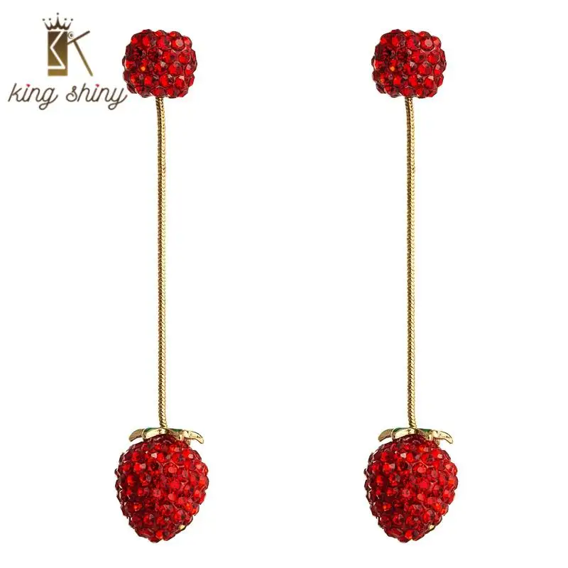 Za New Arrivals Color Rhinestone Statement Dangle Earrings Personality Strawberry Shape Long Drop Earring Girl Party Ear Jewelry
Za New Arrivals Color Rhinestone Statement Dangle Earrings Personality Strawberry Shape Long Drop Earring Girl Party Ear Jewelry