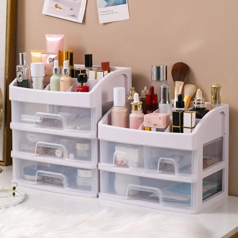 Cosmetic desktop storage box Multi-layer drawer type household dust-proof storage box Simple and transparent finishing rack
Cosmetic desktop storage box Multi-layer drawer type household dust-proof storage box Simple and transparent finishing rack