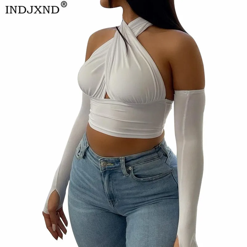 INDJXND Women Cross Tank Tops Sexy Long Sleeve Solid Color Front Hollow Out Party Club Streetwear Summer Lady Cotton Clothes
INDJXND Women Cross Tank Tops Sexy Long Sleeve Solid Color Front Hollow Out Party Club Streetwear Summer Lady Cotton Clothes