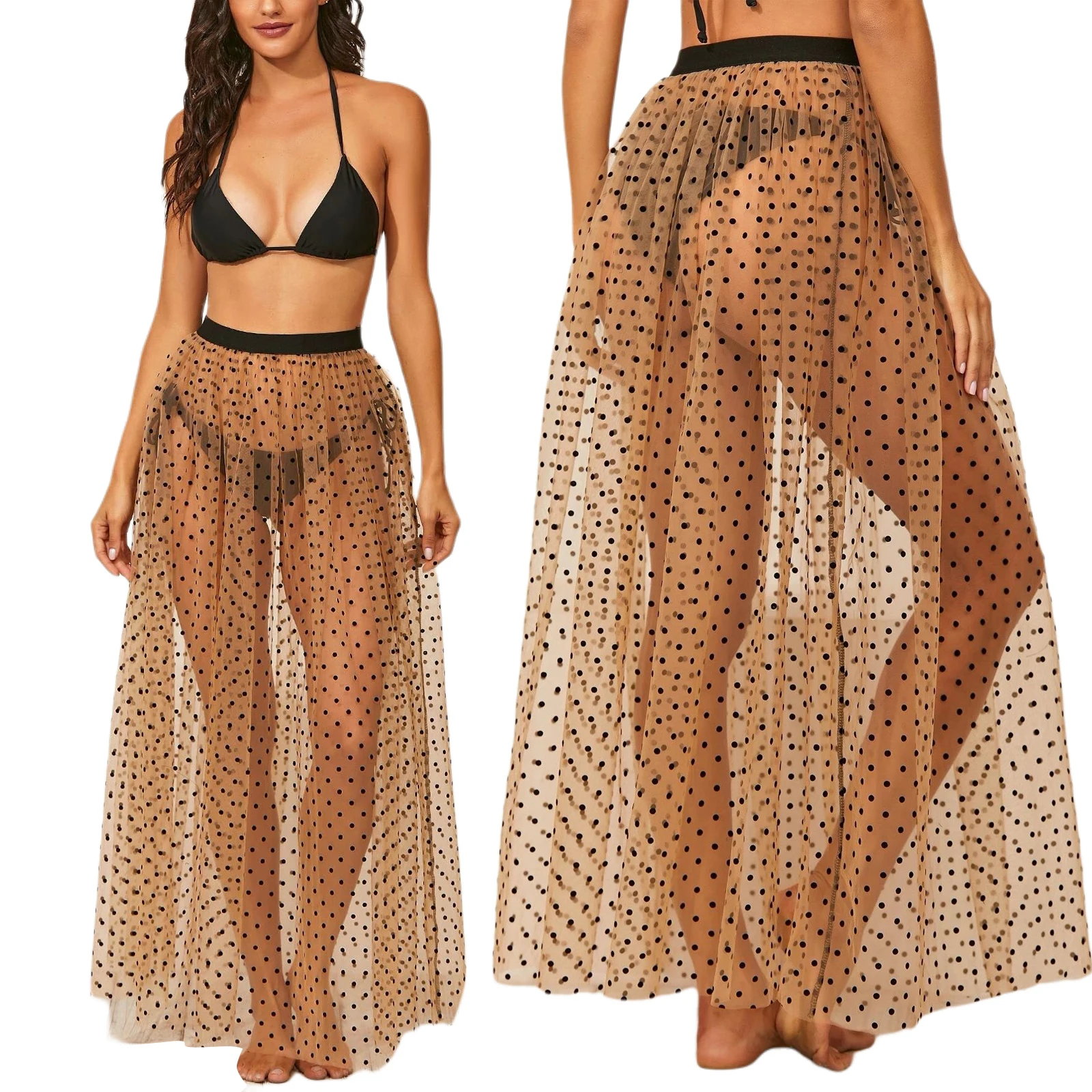 Women’s Sexy Cover Up Skirts, Elastic Waist Sheer Mesh Polka Dots Print Beach Maxi Skirt 2021 New Arrival
Women’s Sexy Cover Up Skirts, Elastic Waist Sheer Mesh Polka Dots Print Beach Maxi Skirt 2021 New Arrival