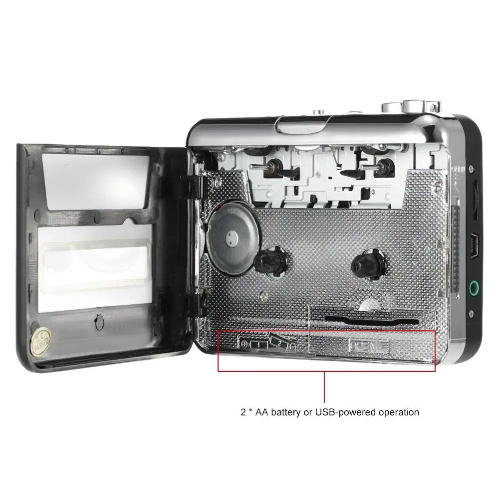 Portable Cassette Player Tape Captures Recorder via USB Compatible with laptops and PC convert tape cas | Электроника