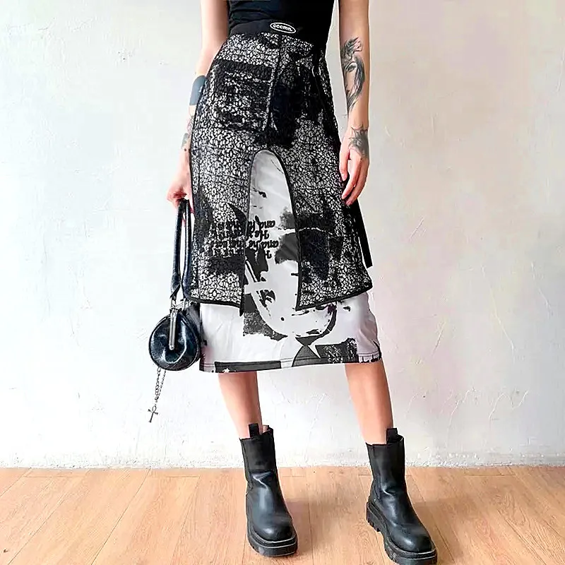 Spring Summer New Women's Fashion Spliced Skirts Lace Floral Print Cut Skirts High Street Designer Skirts Party SY252
Spring Summer New Women's Fashion Spliced Skirts Lace Floral Print Cut Skirts High Street Designer Skirts Party SY252