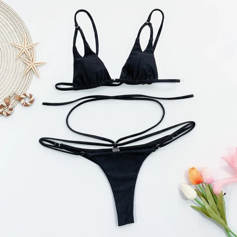 New Solid Color Bikini Leopard Print Swimsuit for Women European American Swimwear Triangle Strap Sunbath Beachwear
New Solid Color Bikini Leopard Print Swimsuit for Women European American Swimwear Triangle Strap Sunbath Beachwear