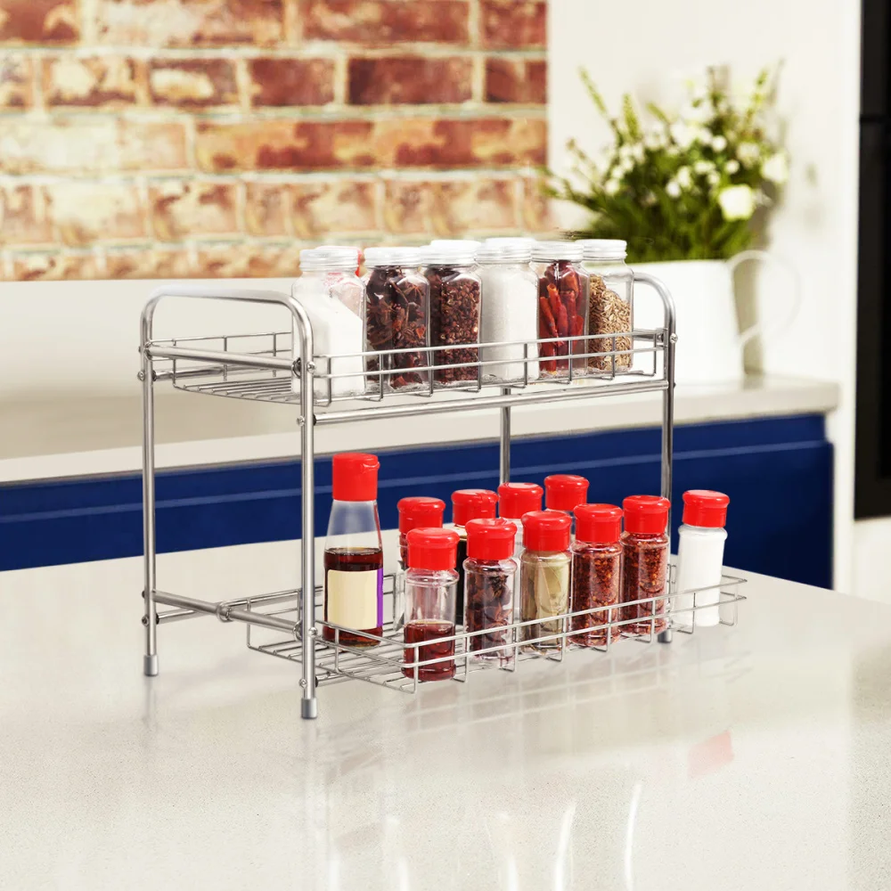 BESTONZON 1PC 2-Tier Kitchen Spice Rack Countertop Storage Organizer Shelf Holder for Jars Bottle
BESTONZON 1PC 2-Tier Kitchen Spice Rack Countertop Storage Organizer Shelf Holder for Jars Bottle