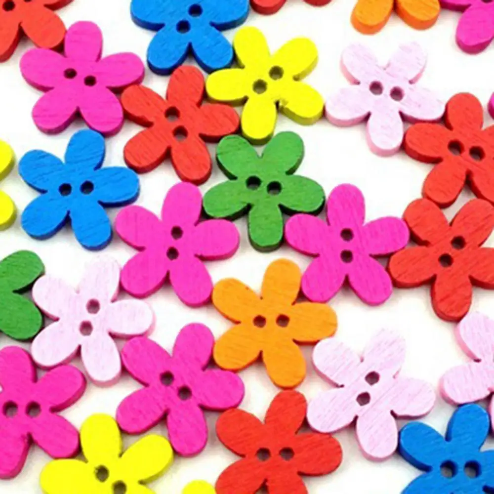 100Pcs Mixed Color Flower 2 Holes Wooden Sewing Craft Scrapbooking DIY Buttons
100Pcs Mixed Color Flower 2 Holes Wooden Sewing Craft Scrapbooking DIY Buttons