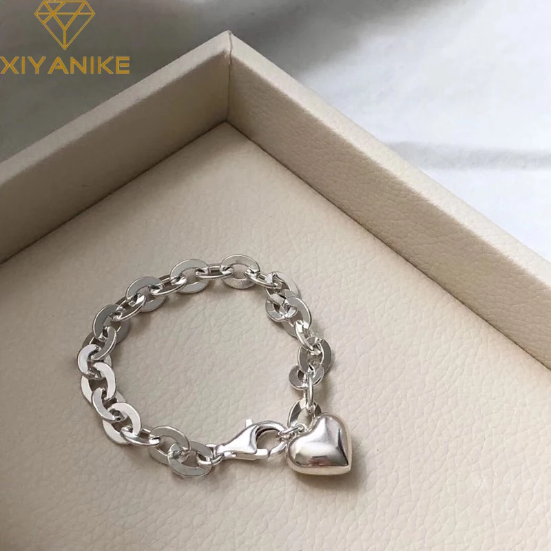 S925 Sterling Silver NEW Love Heart Wide Hollow Chain Bracelet Female Fashion Retro Simple Cute Wedding Gift Wholesale
S925 Sterling Silver NEW Love Heart Wide Hollow Chain Bracelet Female Fashion Retro Simple Cute Wedding Gift Wholesale