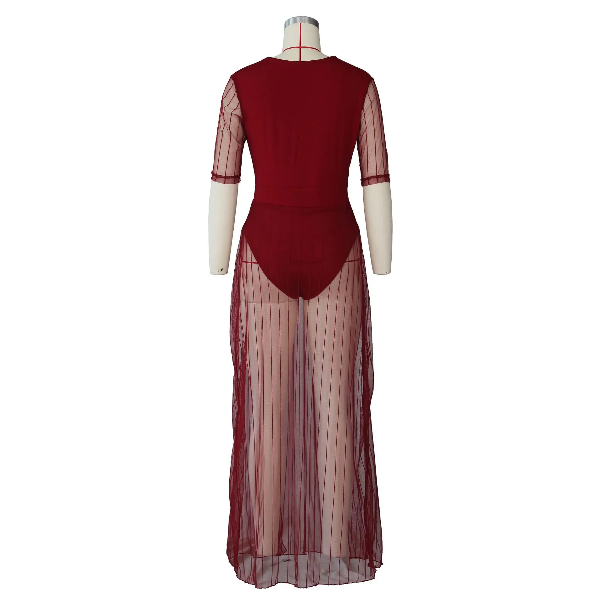 FIXSYS Sheer Mesh Patchwork Bodysuit Dress Sexy Deep V Neck Half Sleeve High Slit Maxi Night Club Party Dress Summer Vestidos
FIXSYS Sheer Mesh Patchwork Bodysuit Dress Sexy Deep V Neck Half Sleeve High Slit Maxi Night Club Party Dress Summer Vestidos