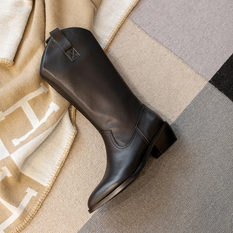 High-quality Cow Leather Knee-High Chelsea Boots Slip-on Pointed Toe Women Boots Fashion Heel Shoes Woman Handmade Size 34-43
High-quality Cow Leather Knee-High Chelsea Boots Slip-on Pointed Toe Women Boots Fashion Heel Shoes Woman Handmade Size 34-43