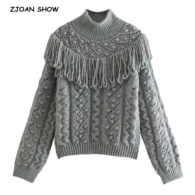 Зимняя водолазка Рождественский свитер однотонные серые пуловеры с бахромой 3D в горошек Женский вязаный джемпер с длинным рукавом Свободн...
Зимняя водолазка Рождественский свитер однотонные серые пуловеры с бахромой 3D в горошек Женский вязаный джемпер с длинным рукавом Свободн...