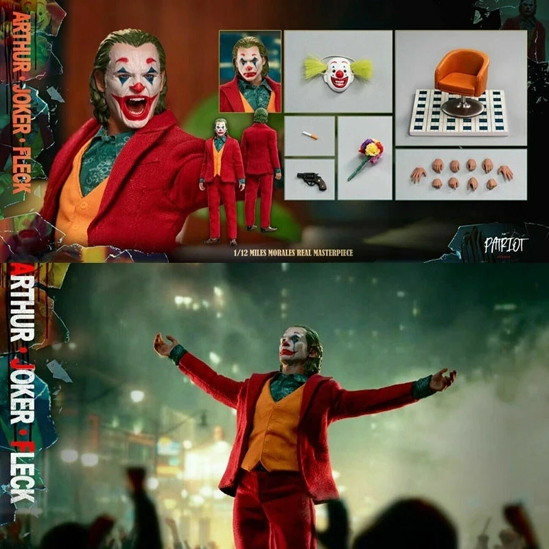 The Patriot Studio 1/12 Scale The Joker Arthur Fleck Model Deluxe Version 6'' Male Clown Action Figure Full Set Toys
The Patriot Studio 1/12 Scale The Joker Arthur Fleck Model Deluxe Version 6'' Male Clown Action Figure Full Set Toys