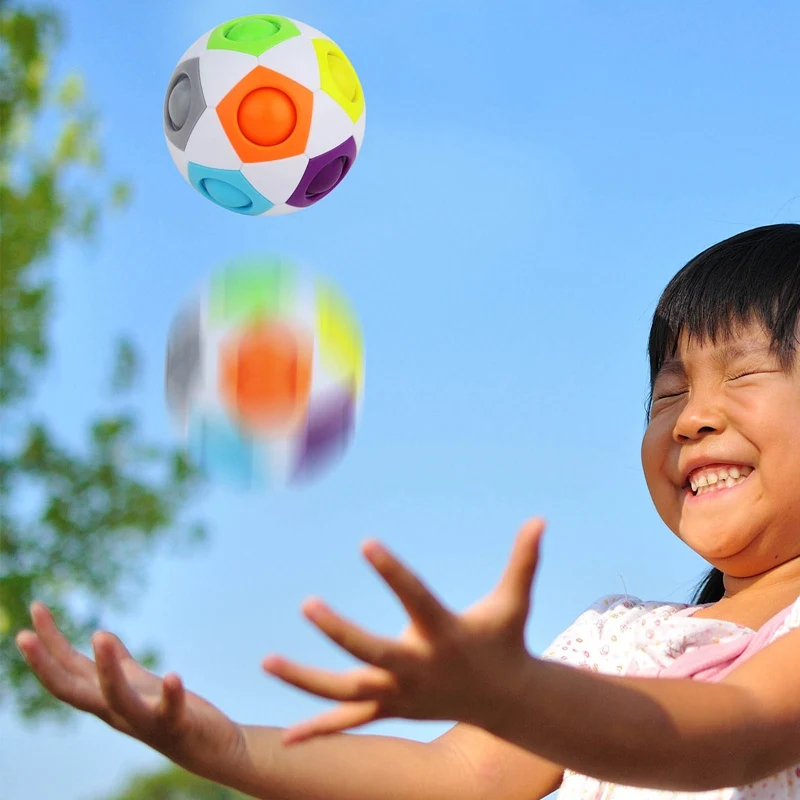 1Pc Novelty Magic Rainbow Ball Speed Cube Puzzle Football Brain Teasers Educational Toy For Kids & Adults
1Pc Novelty Magic Rainbow Ball Speed Cube Puzzle Football Brain Teasers Educational Toy For Kids & Adults
