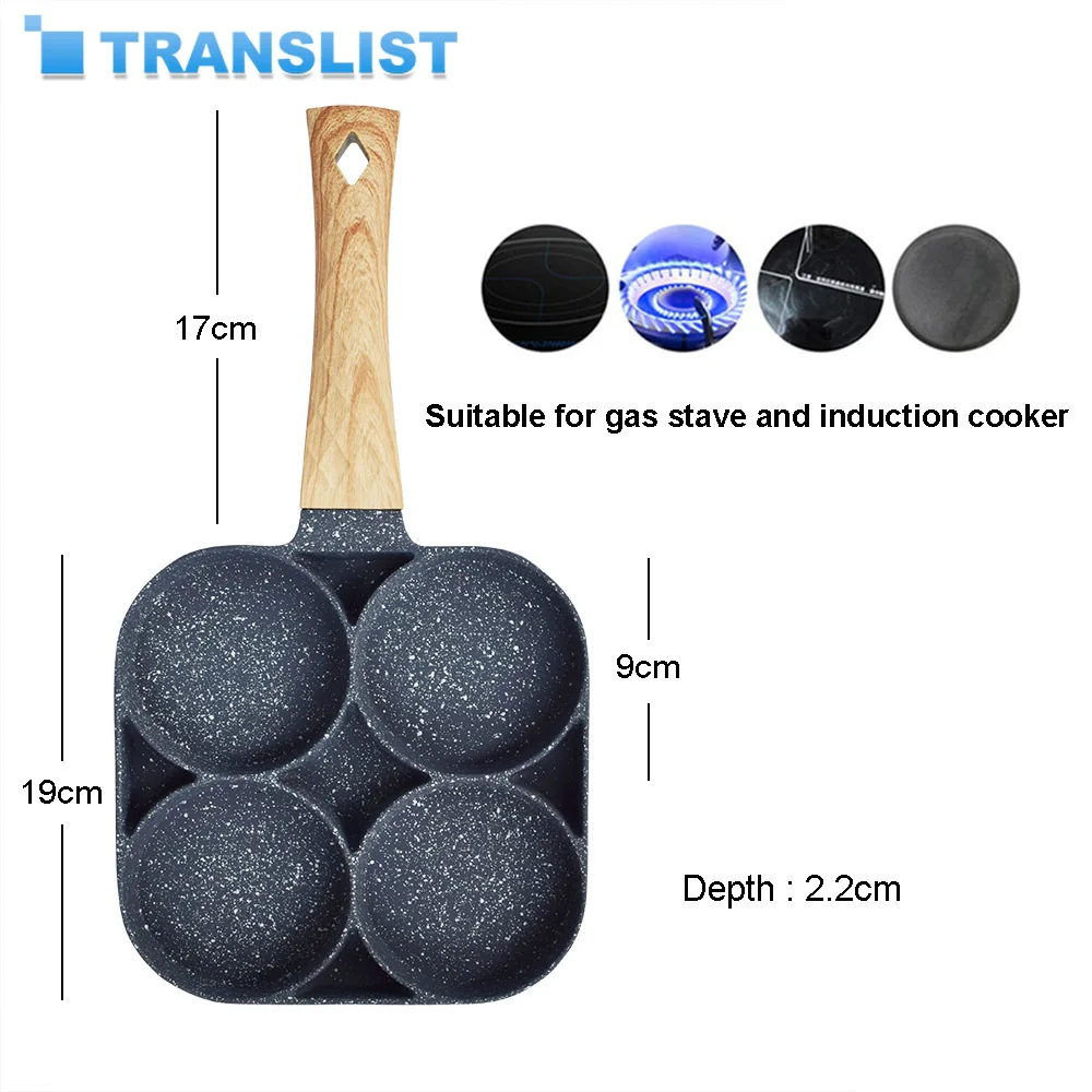Four-hole Frying Pot Pan Thickened Omelet Pan Non-stick Egg Pancake Steak Pan Cooking Egg Ham Pans Breakfast Maker Cookware
Four-hole Frying Pot Pan Thickened Omelet Pan Non-stick Egg Pancake Steak Pan Cooking Egg Ham Pans Breakfast Maker Cookware