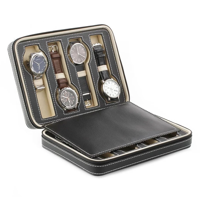 Highend Faux Leather Watch Display Storage Box Watched Case 2/4/8 Grids Tray Zippered Travel Watch Collector Business Case Gift
Highend Faux Leather Watch Display Storage Box Watched Case 2/4/8 Grids Tray Zippered Travel Watch Collector Business Case Gift