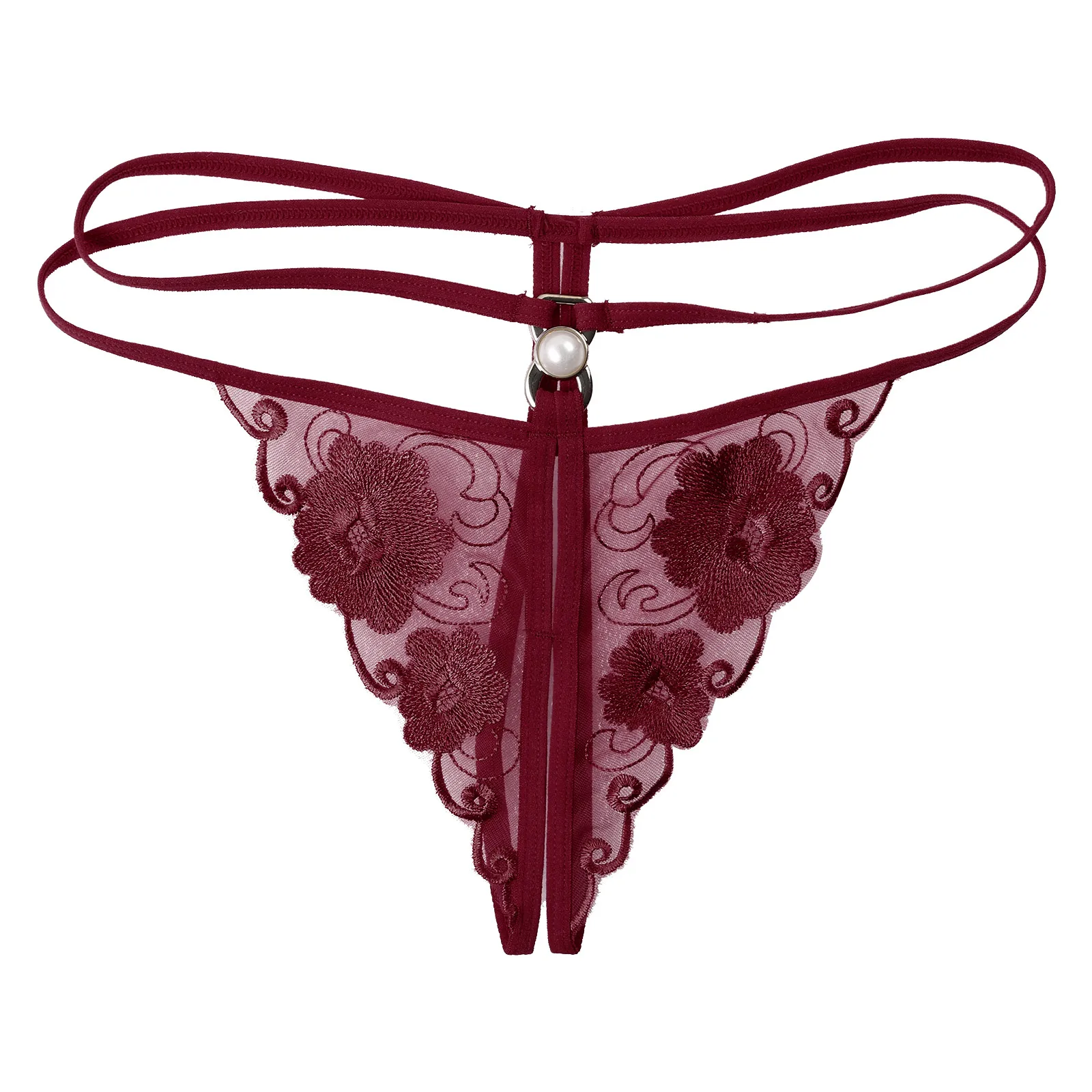 Womens Sexy Lingerie Crotchless Underwear Mesh See Through Panties Thongs G-string Artificial Pearls Decor Strappy Erotic Briefs
Womens Sexy Lingerie Crotchless Underwear Mesh See Through Panties Thongs G-string Artificial Pearls Decor Strappy Erotic Briefs