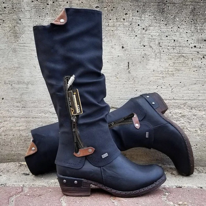 Large women's leather boots for autumn winter 2021 new round toe low-heel side zipper pocket Martin women's boots
Large women's leather boots for autumn winter 2021 new round toe low-heel side zipper pocket Martin women's boots