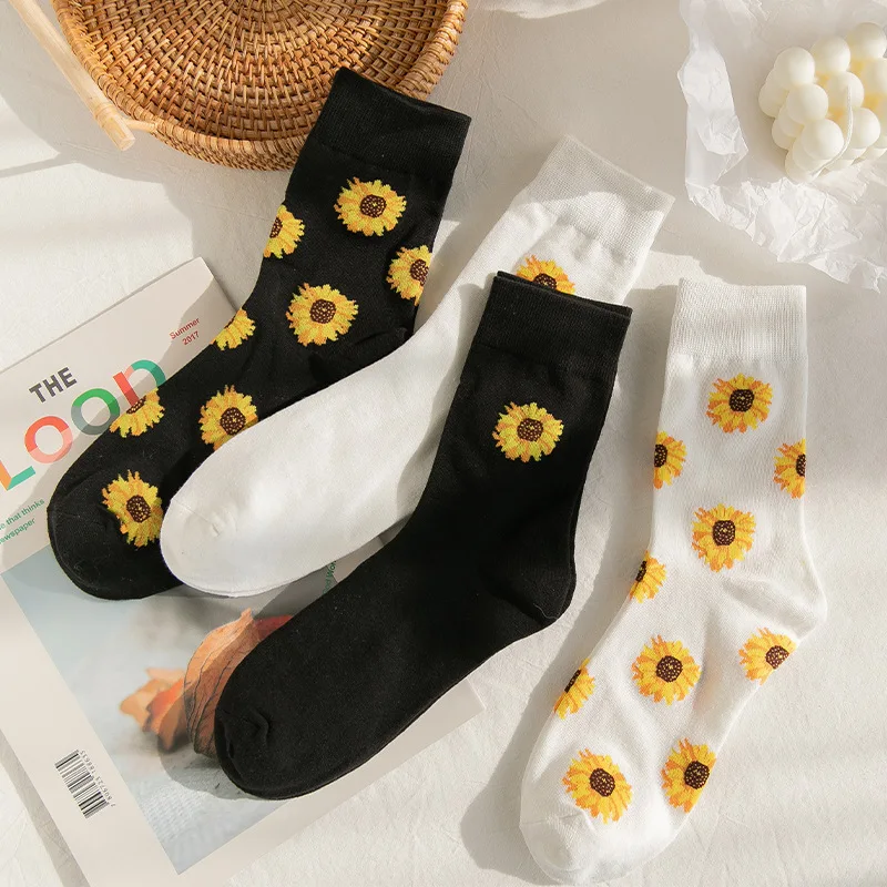 2021 New Arrive Sunflower Socks Spring Summer Women Cotton Outfit Fashion Fresh Lovely Black White Color Combed Cotton Socks
2021 New Arrive Sunflower Socks Spring Summer Women Cotton Outfit Fashion Fresh Lovely Black White Color Combed Cotton Socks