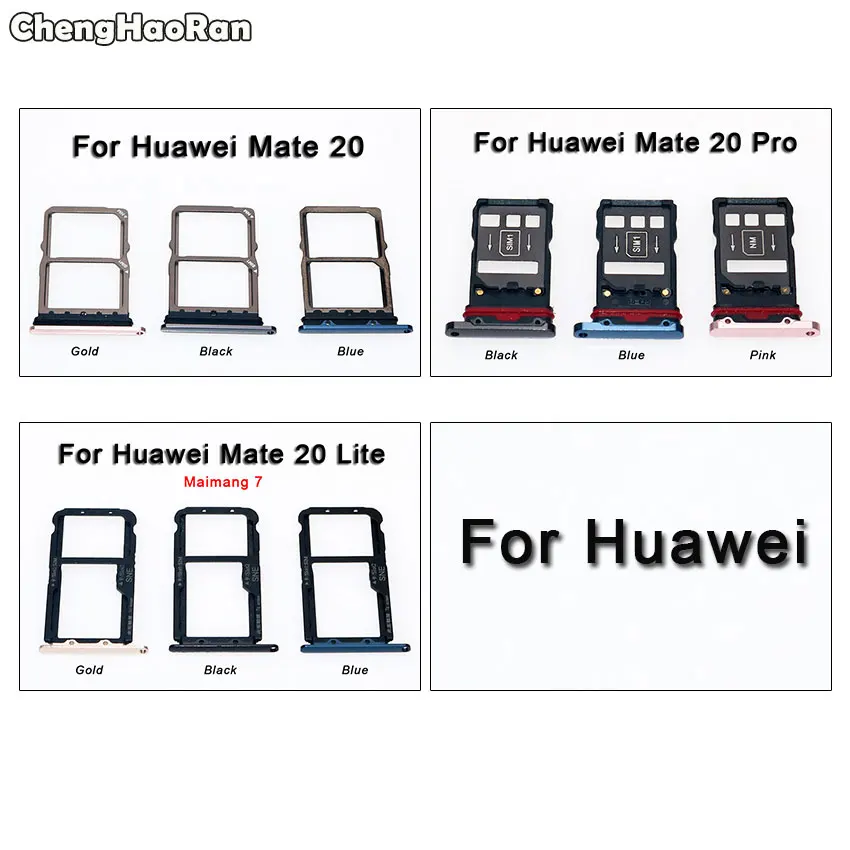 

ChengHaoRan для Huawei Mate 20/Mate 20 Pro/Mate20 Lite Maimang 7 Micro SIM держатель карты Слот лоток Адаптеры Замена