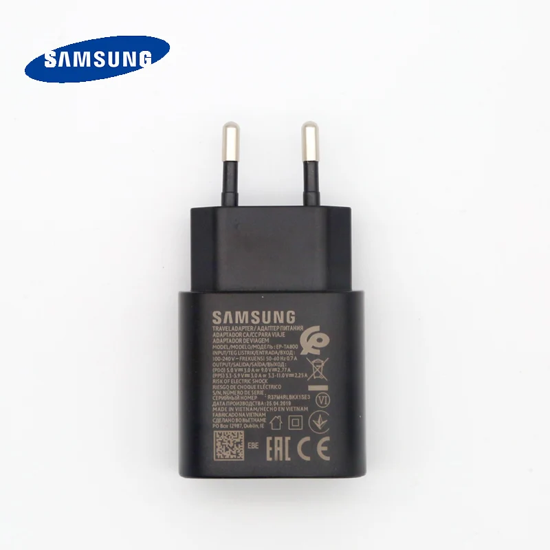Samsung note10 Phone Charger 25W Type-c EU Super Fast Charging power adapter for Galaxy note 10 Plus 5G a90 A80 A70 A60 S10 S9
Samsung note10 Phone Charger 25W Type-c EU Super Fast Charging power adapter for Galaxy note 10 Plus 5G a90 A80 A70 A60 S10 S9