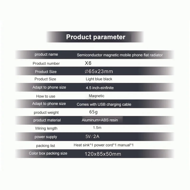 X6 Magnetic Mobile Phone Radiator Semiconductor Refrigeration And Cooling Artifact Special Plug-in For Mobile Phones And Table
X6 Magnetic Mobile Phone Radiator Semiconductor Refrigeration And Cooling Artifact Special Plug-in For Mobile Phones And Table