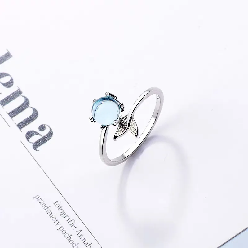 Fishtail ring female sterling silver fashion personality simple glass light luxury index finger opening ring for women
Fishtail ring female sterling silver fashion personality simple glass light luxury index finger opening ring for women