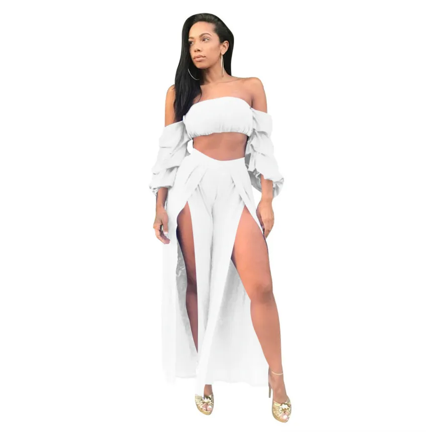 2021 Summer New European and American Women's Solid Color Sexy Halter Nightclub Two-Piece Suit
2021 Summer New European and American Women's Solid Color Sexy Halter Nightclub Two-Piece Suit