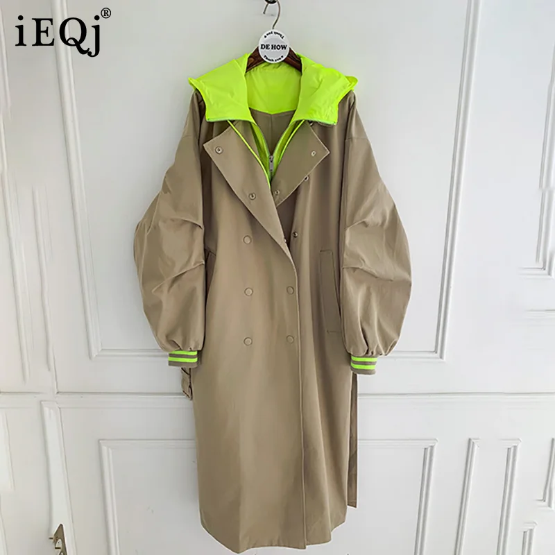 IEQJ 2021 Tide Autumn New Hooded Trench Coat Korean 1 Khaki Long Coat Female Trenchcoat Overcoat Hot Sell Fall Clothes
IEQJ 2021 Tide Autumn New Hooded Trench Coat Korean 1 Khaki Long Coat Female Trenchcoat Overcoat Hot Sell Fall Clothes