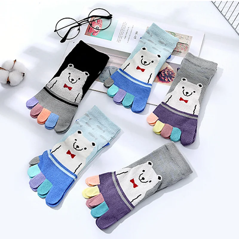 Three Colors Summer Girls Cartoon Cotton Socks Jacquard Comfortable Colorful Five Toe Socks Cute Bear Printing Woman WSH010
Three Colors Summer Girls Cartoon Cotton Socks Jacquard Comfortable Colorful Five Toe Socks Cute Bear Printing Woman WSH010