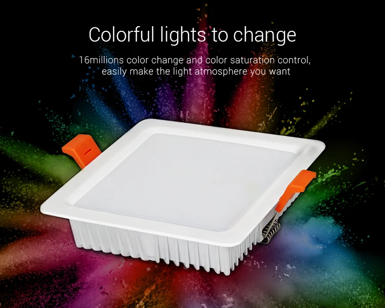Miboxer FUT064 9W RGB + CCT Квадратный светодиодный светильник на пуху AC 100V-240V Крытый