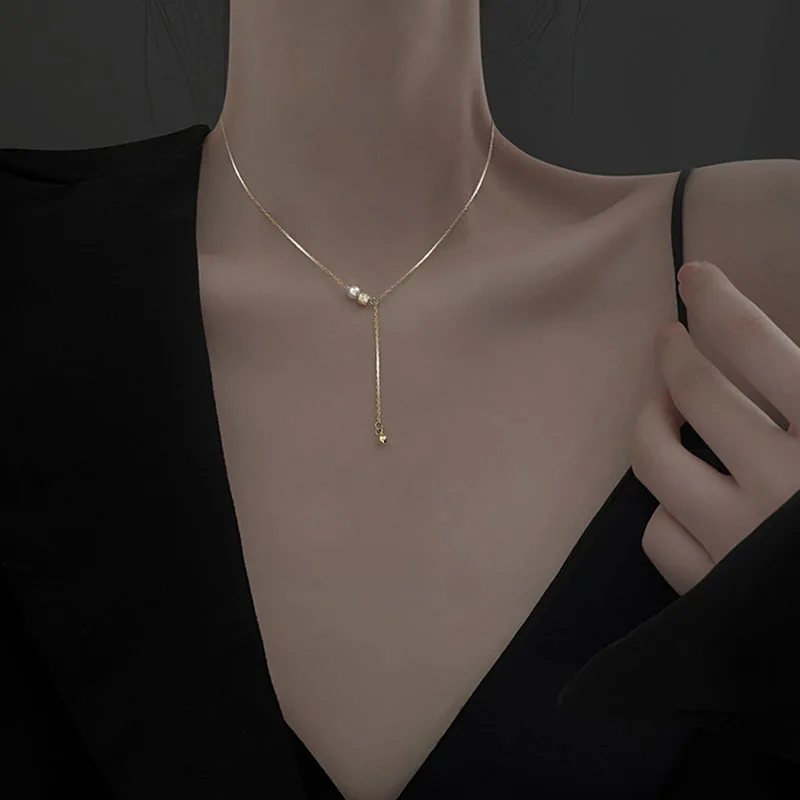 925 Sterling Silver Pearl Necklace Simple Spherical Pendant Ladies Clavicle Chain Exquisite Jewelry Party Wedding Accessories 
925 Sterling Silver Pearl Necklace Simple Spherical Pendant Ladies Clavicle Chain Exquisite Jewelry Party Wedding Accessories