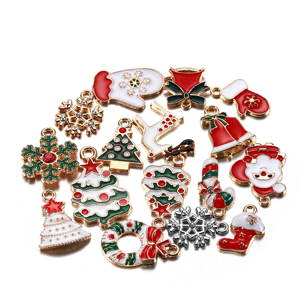 15Pcs/Lot Mixed Style Metal Enamel Charms Christmas Pendants Ornaments Beads for Bracelet Earrings Jewelry Making Accessories
15Pcs/Lot Mixed Style Metal Enamel Charms Christmas Pendants Ornaments Beads for Bracelet Earrings Jewelry Making Accessories