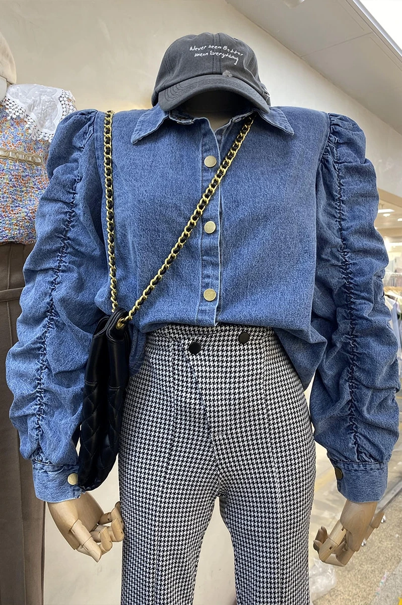 Retro Large Puff Sleeve Straight Pleated Sleeve Loose Slimming Early Spring New Shirt Coat Top Versatile for Women
Retro Large Puff Sleeve Straight Pleated Sleeve Loose Slimming Early Spring New Shirt Coat Top Versatile for Women