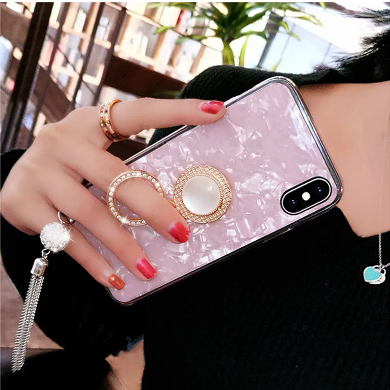 Роскошный чехол со стразами для Huawei Mate 20 Pro 20Lite 10 9 8 S 7A кольцо-держатель бахрома