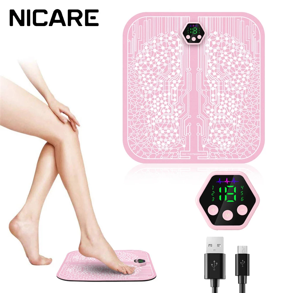 NICARE EMS Foot Massage Pad Electric TENS Intelligent USB Charging Foot Massager Improve Leg Blood Circulation Relieve Ache Pain 
NICARE EMS Foot Massage Pad Electric TENS Intelligent USB Charging Foot Massager Improve Leg Blood Circulation Relieve Ache Pain