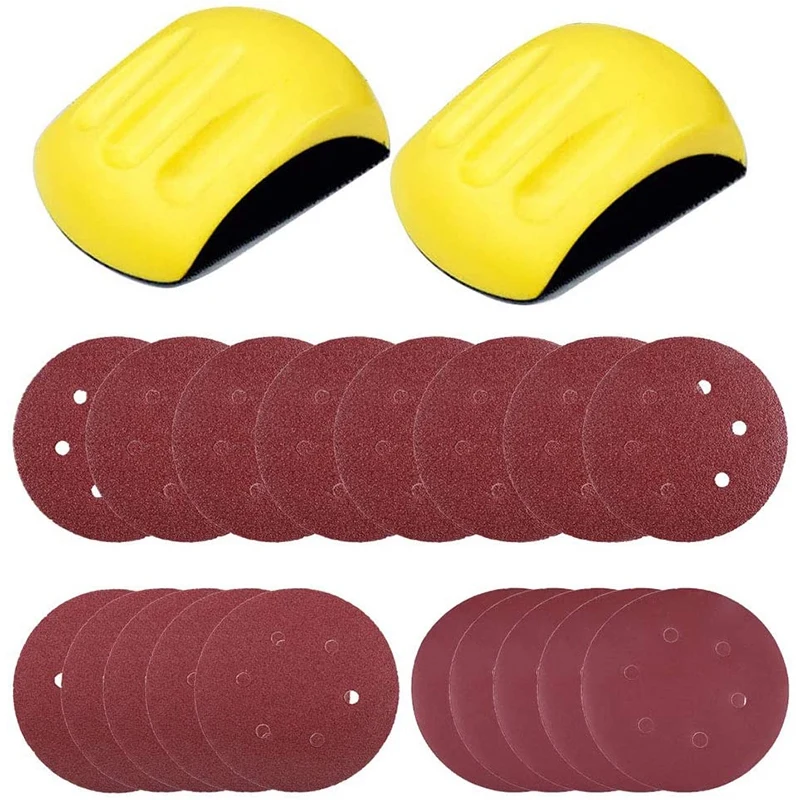2 Pack 5 Inch Hook and Loop Mouse Sanding Block with 105Pcs Aluminium Oxide Sander Disc 60/80/100/150/240/320/400 Grit
2 Pack 5 Inch Hook and Loop Mouse Sanding Block with 105Pcs Aluminium Oxide Sander Disc 60/80/100/150/240/320/400 Grit