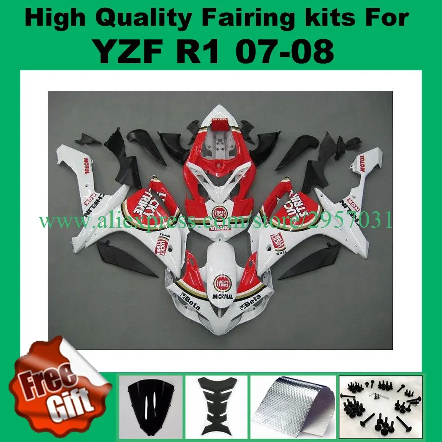 Best Fairings For Yamaha YZF R1 07 08 2007 2008 Red White Motorcycle Full Fairing Kit Bodywork Cowling Free Screws+gifts
Best Fairings For Yamaha YZF R1 07 08 2007 2008 Red White Motorcycle Full Fairing Kit Bodywork Cowling Free Screws+gifts