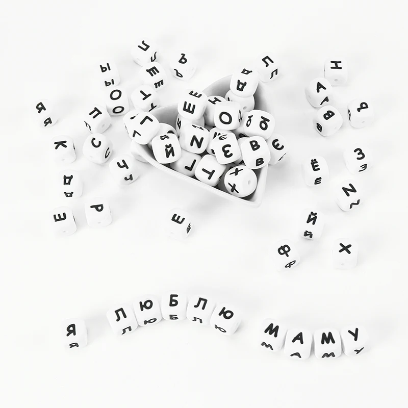 10Pcs/Lot 12MM Silicone Letters Beads Baby Teething Teethers Russian Alphabet Letter Beads BPA Free Baby Shower Gifts
10Pcs/Lot 12MM Silicone Letters Beads Baby Teething Teethers Russian Alphabet Letter Beads BPA Free Baby Shower Gifts